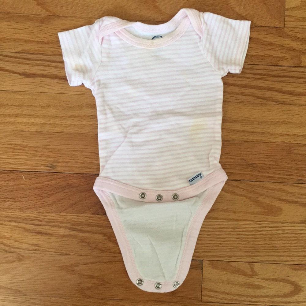 Gerber Baby Pink & White Striped Onesie